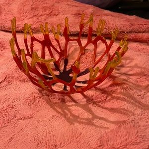 Handmade fused glass coral bowl